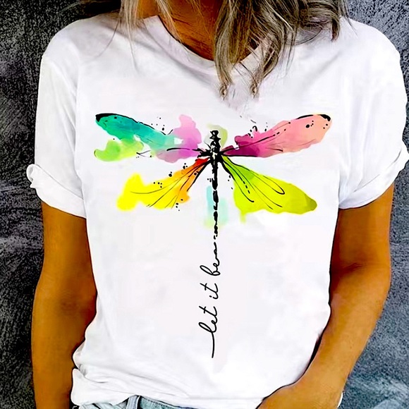 Unbranded Tops - New dragonfly white tee shirt Short